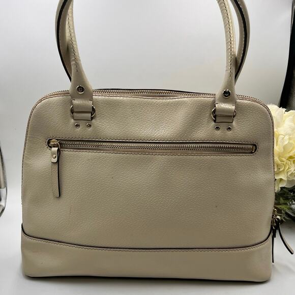 Kate Spade Porcelain Bone Wellesley Rachelle Dome Leather Handbag Satchel - Picture 3 of 12